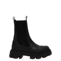 Bocanci Ganni Leather Ankle Boots Femei