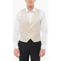 Veste costum Embroidered Silk Double Breasted Vest With Jetted Pockets Barbati