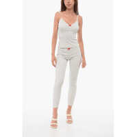 Imbracaminte Dama pagina 407 - Sosete DSQUARED2 Ribbed Cotton Tank Top With Floral Motif White Femei (BM 18357946) - B-mall.ro