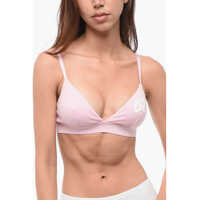 Sutiene Stretch Cotton Triangle Bra With Printed Logo Femei
