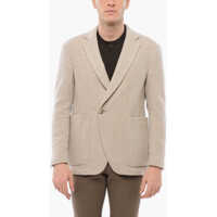Sacouri Woven Wool Reset Blazer With Herringbone Motif Barbati