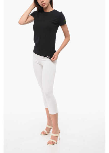 Tricouri DSQUARED2 Cotton Blend Icon Slim Fit T-Shirt Black Femei (BM 18357997) 4