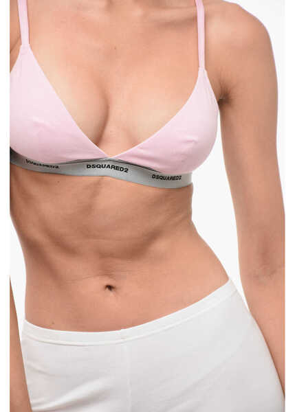 Sutiene DSQUARED2 Triangle Bra With Logoed Elastic Band Pink Femei (BM 18358012) 3