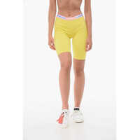 Pantaloni scurti Cotton Stretch Cycling Shorts With Logoed Band Femei