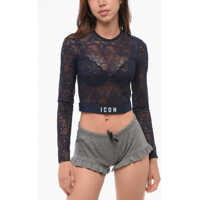 Sosete Long-Sleeved Icon Lace Crop Top Femei