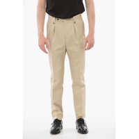 Pantaloni eleganti Silk Blended Pants With Pleats Barbati