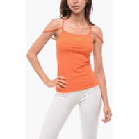 Sosete Cotton Blend Icon Tank Top With Criss Cross Straps Femei