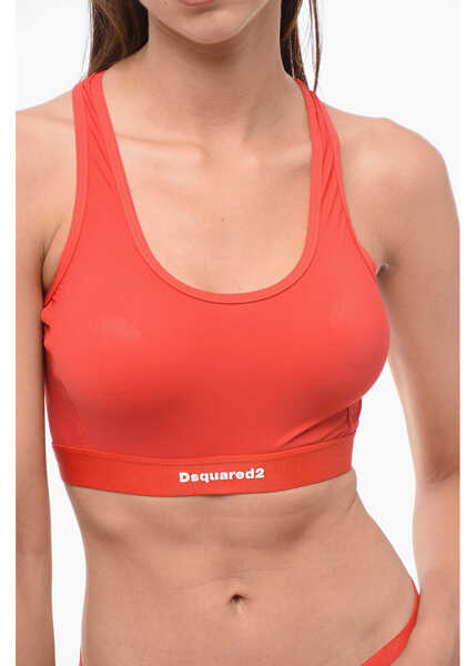 Lenjerie intima DSQUARED2 Solid Color Nylon Stretch Sport Top Red Femei (BM 18358183) 3