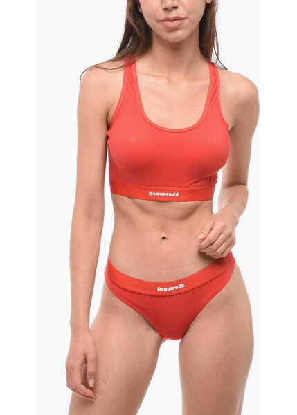 Lenjerie intima DSQUARED2 Solid Color Nylon Stretch Sport Top Red Femei (BM 18358183) 1