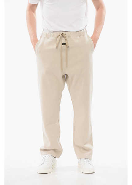 Pantaloni de trening FEAR OF GOD Solid Color Cotton Joggers With Contrasting Logo Patch Beige Barbati (BM 18358300) 1