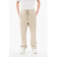Pantaloni de trening Solid Color Cotton Joggers With Contrasting Logo Patch Barbati
