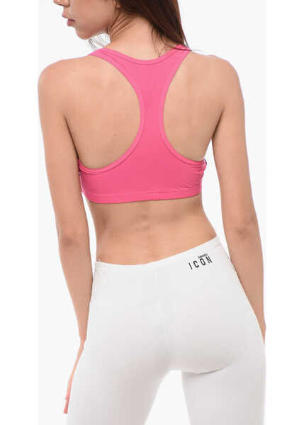 Sutiene DSQUARED2 Microfiber Sport Bra With Logoed Elastic Bands Pink Femei (BM 18358348) 2