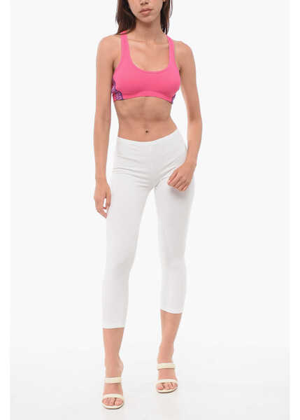 Sutiene DSQUARED2 Microfiber Sport Bra With Logoed Elastic Bands Pink Femei (BM 18358348) 4