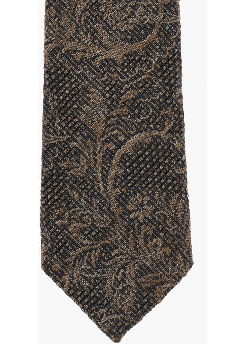 Cravate CORNELIANI Cc Collection Damask Cotton And Silk Tie Brown Barbati (BM 18358369) 2