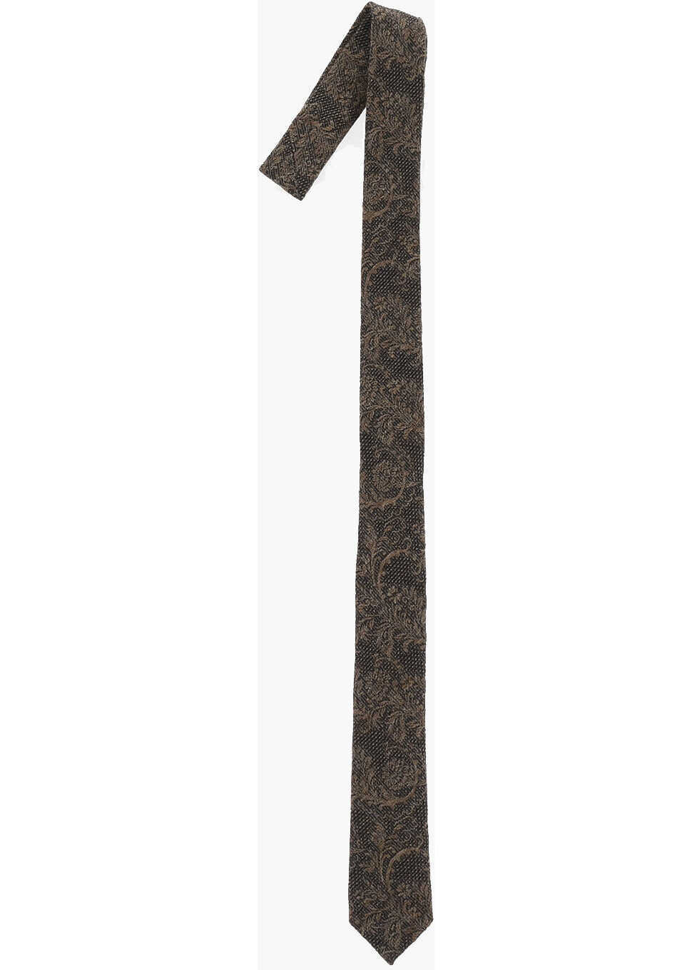 Cravate CORNELIANI Cc Collection Damask Cotton And Silk Tie Brown Barbati (BM 18358369) 1