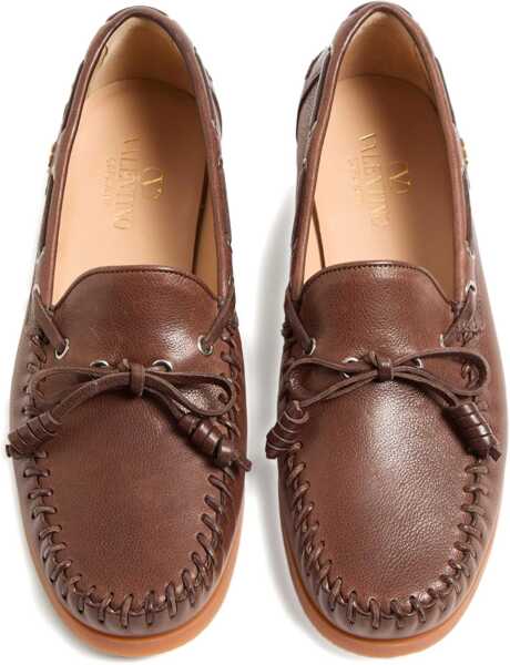 Mocasini Valentino Garavani Palm Avenue Boat Loafers BARK BROWN Barbati (BM 18358405) 4