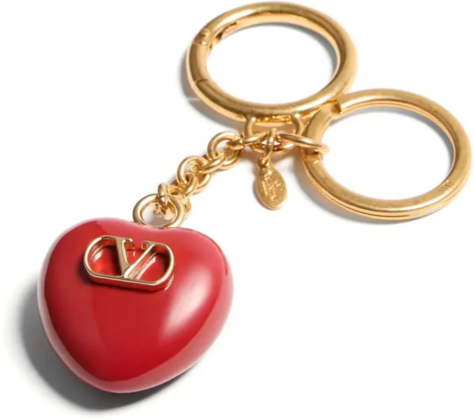 Brelocuri Valentino Garavani VLogo Keychain ANTIQUE BRASS/ROSSO Femei (BM 18358468) 3