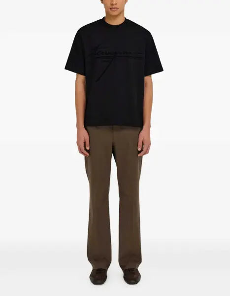 Tricouri Ferragamo Logoed T-Shirt NERO Barbati (BM 18358489) 2