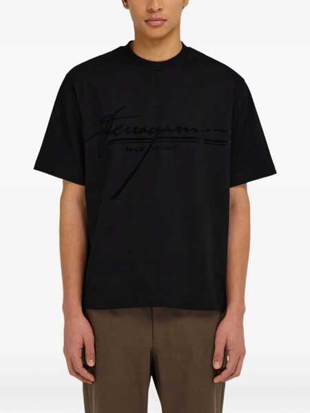 Tricouri Ferragamo Logoed T-Shirt NERO Barbati (BM 18358489) 3