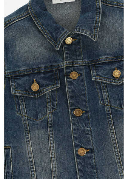 Geci de blugi GOLDEN GOOSE KIDS Denim Jacket With Leather Detail Blue Baieti (BM 18358582) 2