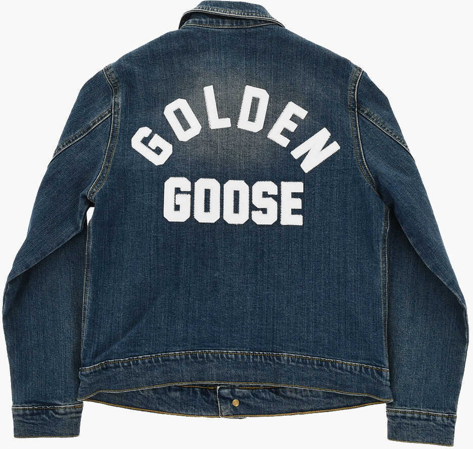 Geci de blugi GOLDEN GOOSE KIDS Denim Jacket With Leather Detail Blue Baieti (BM 18358582) 3