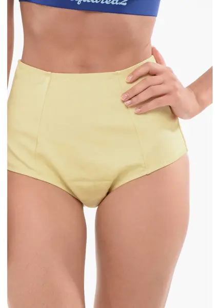 Pantaloni scurti DSQUARED2 Tight-Fitting Culottes With Back Zip Yellow Femei (BM 18358591) 3