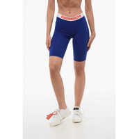 Pantaloni scurti Cotton Stretch Cycling Shorts With Logoed Band Femei
