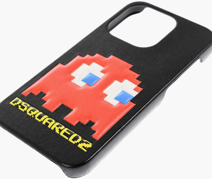 Huse mobil & tablete DSQUARED2 Pac-Man Solid-Color Cover For Iphone 14 Pro With Embossed De Black Femei (BM 18358663) 3