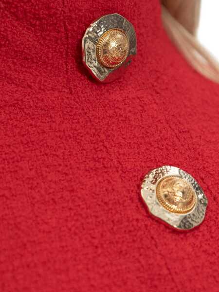 Topuri Balmain Boucl wool crop Top ROUGE Femei (BM 18358831) 5