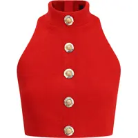 Topuri Balmain Bouclé wool crop Top
