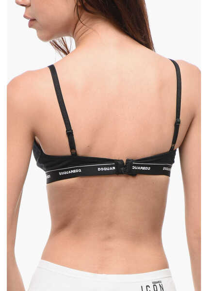 Sutiene DSQUARED2 Triangle Bra With Logoed Elastic Band Black Femei (BM 18358858) 2