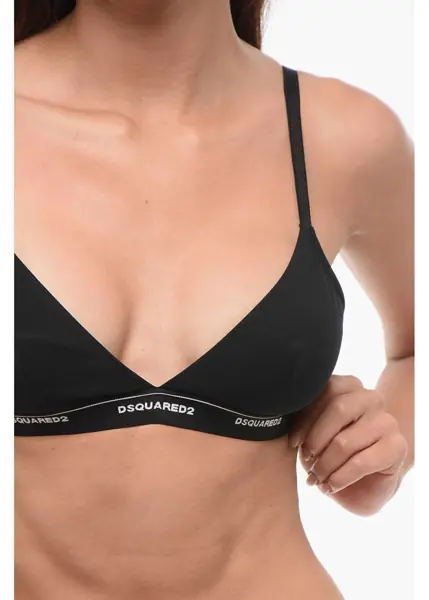 Sutiene DSQUARED2 Triangle Bra With Logoed Elastic Band Black Femei (BM 18358858) 3