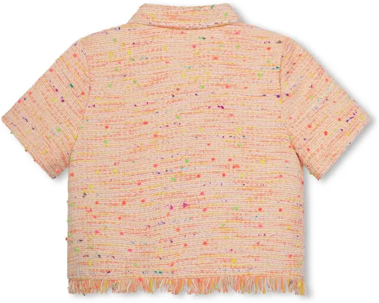 Camasi casual Givenchy Logoed Cotton Blend Overshirt With Frayed Hem Orange Fete (BM 18358867) 2