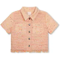 Camasi casual Logoed Cotton Blend Overshirt With Frayed Hem Fete