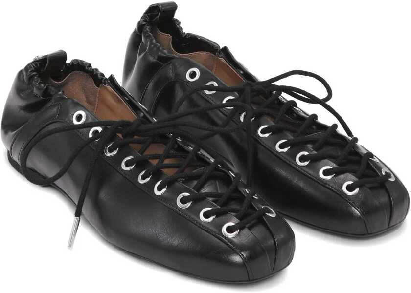 Balerini Ganni Ballerina Lace-Up BLACK Femei (BM 18358915) 2