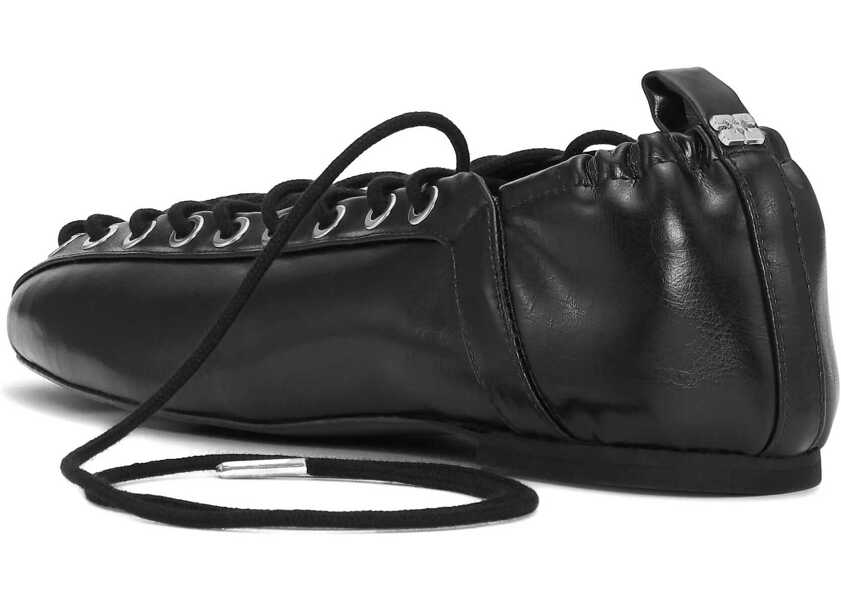 Balerini Ganni Ballerina Lace-Up BLACK Femei (BM 18358915) 3