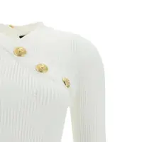 Rochii Balmain Dama - Rochii Balmain Balmain Ribbed Mini dress White Femei (BM 18358953) - B-mall.ro