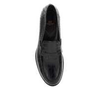 Incaltaminte LIDFORT pentru Barbati - Mocasini LIDFORT Luisiana Black Loafers With Embossed Crocodile Effect In Leather Man Black Barbati (BM 18360492) - B-mall.ro