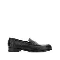 Mocasini 'Luisiana' Black Loafers With Embossed Crocodile Effect In Leather Man Barbati