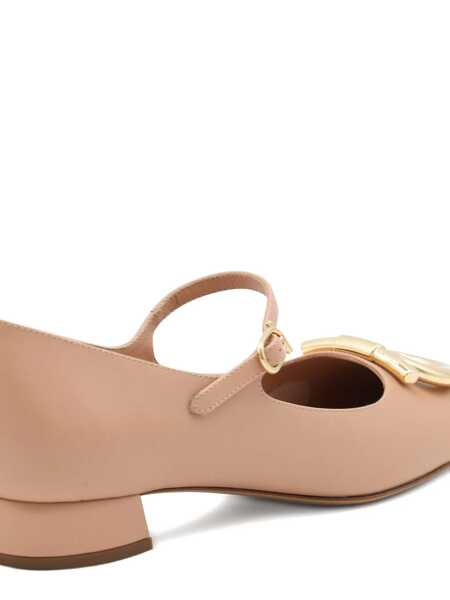 Pantofi cu toc Salvatore Ferragamo Salvatore Ferragamo Beige Leather Marry Pumps AMARETTI Femei (BM 18360513) 3