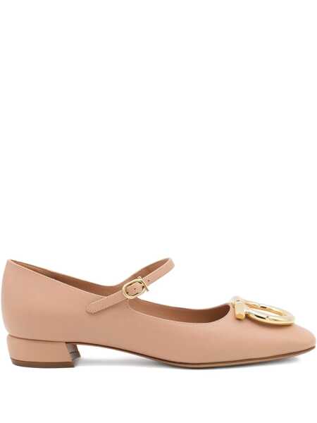 Pantofi cu toc Salvatore Ferragamo Salvatore Ferragamo Beige Leather Marry Pumps AMARETTI Femei (BM 18360513) 1