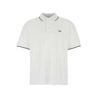 Tricouri Polo White Polo Shirt With Classic Collar And Logo Lettering Embroidery On The Front In Cotton Man Barbati