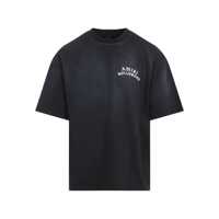 Tricouri Black Crewneck T-Shirt With Logo Lettering On Front And Rear In Cotton Man Barbati