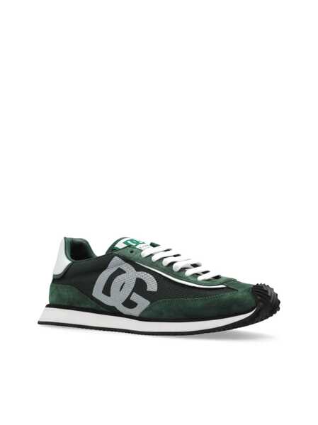 Sneakers Dolce & Gabbana Cushion Green Sneakers With Logo Patch On The Tongue And Logo Detail On The Side In Suede And Fabric Man GREEN Barbati (BM 18362199) 4