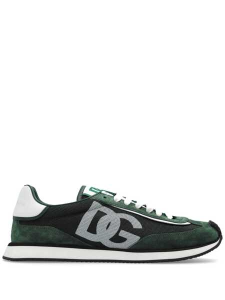 Sneakers Dolce & Gabbana Cushion Green Sneakers With Logo Patch On The Tongue And Logo Detail On The Side In Suede And Fabric Man GREEN Barbati (BM 18362199) 1