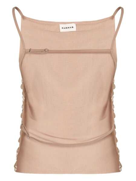 Topuri P.A.R.O.S.H. P.A.R.O.S.H. Sequin Top Beige Femei (BM 18362214) 2