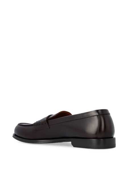 Mocasini DSQUARED2 Bordeaux Loafers With Logo Plaque On The Front In Leather Man Red Barbati (BM 18363321) 3