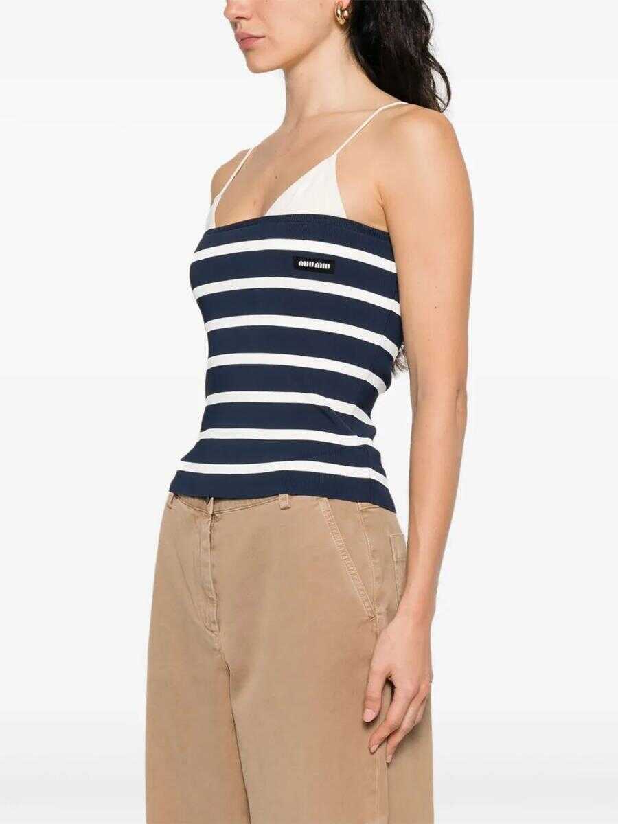 Pulovere Miu Miu Miu Miu Maglieria Viscose F.18 BLEUNATURALE Femei (BM 18363555) 1