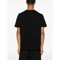 Tricouri Casablanca pentru Barbati - Tricouri Casablanca Black Crewneck T-Shirt With Logo On The Front In Cotton Man Black Barbati (BM 18363618) - B-mall.ro