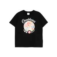 Tricouri Black Crewneck T-Shirt With Logo On The Front In Cotton Man Barbati